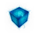 Blue Crackling Cube
