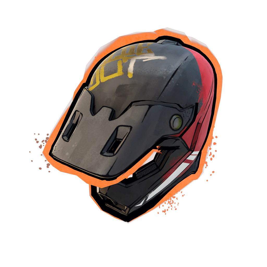 Casque rouge et or